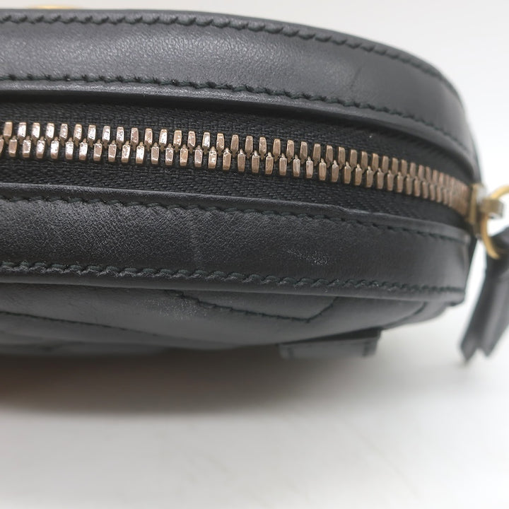 Gucci GG Marmont Animal Studs Matelasse Mini Belt Bag Black Leather Size 85
