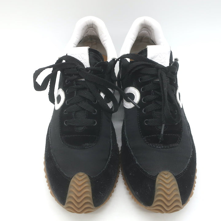 Loewe Flow Runner Sneakers Black Nylon &amp; White Leather Size 38