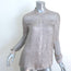 Tory Burch Metallic Button Down Shirt Silver/Taupe Size 0 Long Sleeve Top