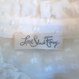 LoveShackFancy Erica Ruffle Blouse Cream Lace-Trim Swiss Dot Size Medium