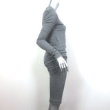 ATM Anthony Thomas Melillo Ruched Ribbed Jersey Dress Gray Size Medium