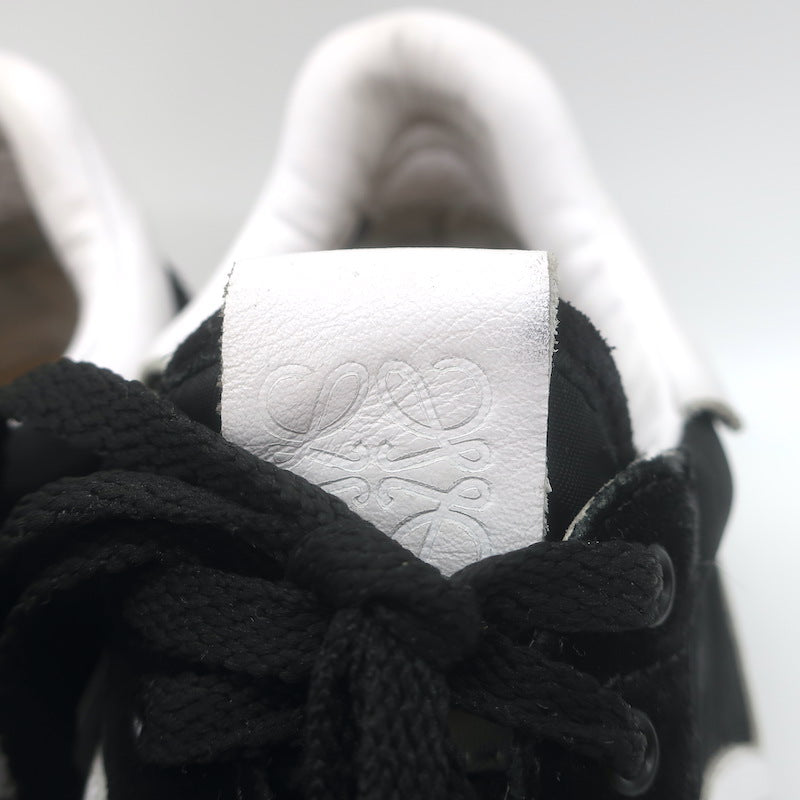 Loewe Flow Runner Sneakers Black Nylon &amp; White Leather Size 38