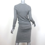 ATM Anthony Thomas Melillo Ruched Ribbed Jersey Dress Gray Size Medium
