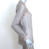 Tory Burch Metallic Button Down Shirt Silver/Taupe Size 0 Long Sleeve Top