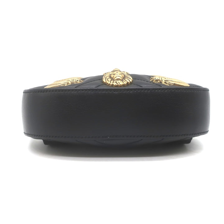 Gucci GG Marmont Animal Studs Matelasse Mini Belt Bag Black Leather Size 85