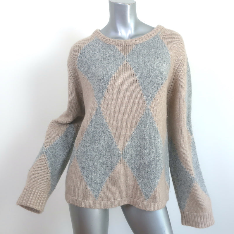R13 argyle-knit Mohair Wool-Blend Cardigan - Grey