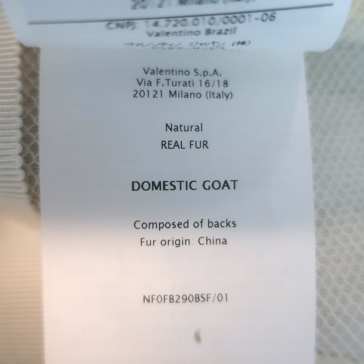 Valentino Flap-Front Goat Fur Jacket Cream Size 38