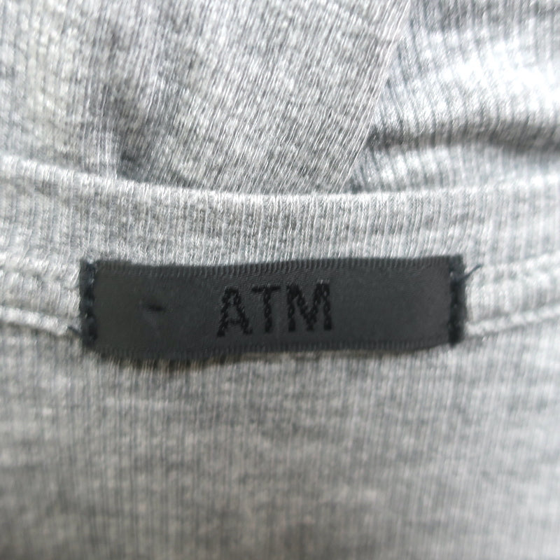 ATM Anthony Thomas Melillo Ruched Ribbed Jersey Dress Gray Size Medium