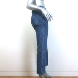 Khaite Vivian High Rise Cropped Boot Cut Jeans Indigo Denim Size 26
