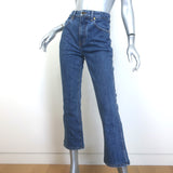 Khaite Vivian High Rise Cropped Boot Cut Jeans Indigo Denim Size 26