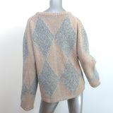 Khaite Daisy Argyle Sweater Beige/Gray Cashmere-Silk Size Small