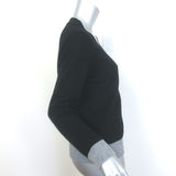 Jumper 1234 Contrast Cashmere Cardigan Black & Gray Size 2 V-Neck Sweater