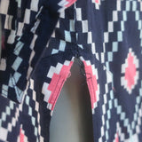 Tory Burch Tunic Maxi Dress Navy Printed Cotton Size 8