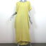 Black Crane Pleated Cocoon Maxi Dress Lemon Linen-Blend Size Medium