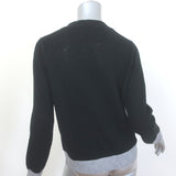 Jumper 1234 Contrast Cashmere Cardigan Black & Gray Size 2 V-Neck Sweater