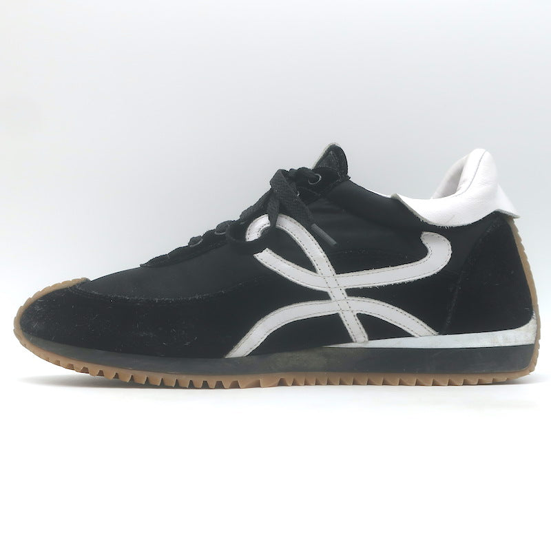 Loewe Flow Runner Sneakers Black Nylon &amp; White Leather Size 38