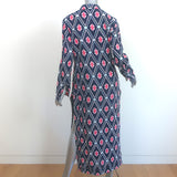 Tory Burch Tunic Maxi Dress Navy Printed Cotton Size 8