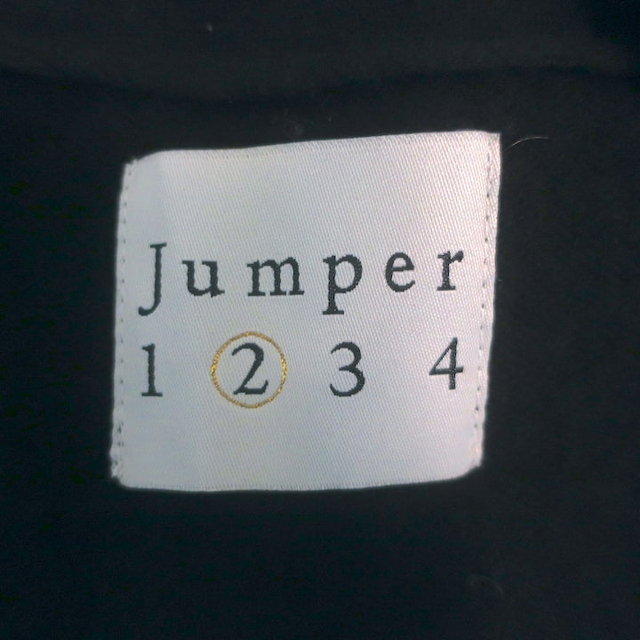 Jumper 1234 Contrast Cashmere Cardigan Black &amp; Gray Size 2 V-Neck Sweater