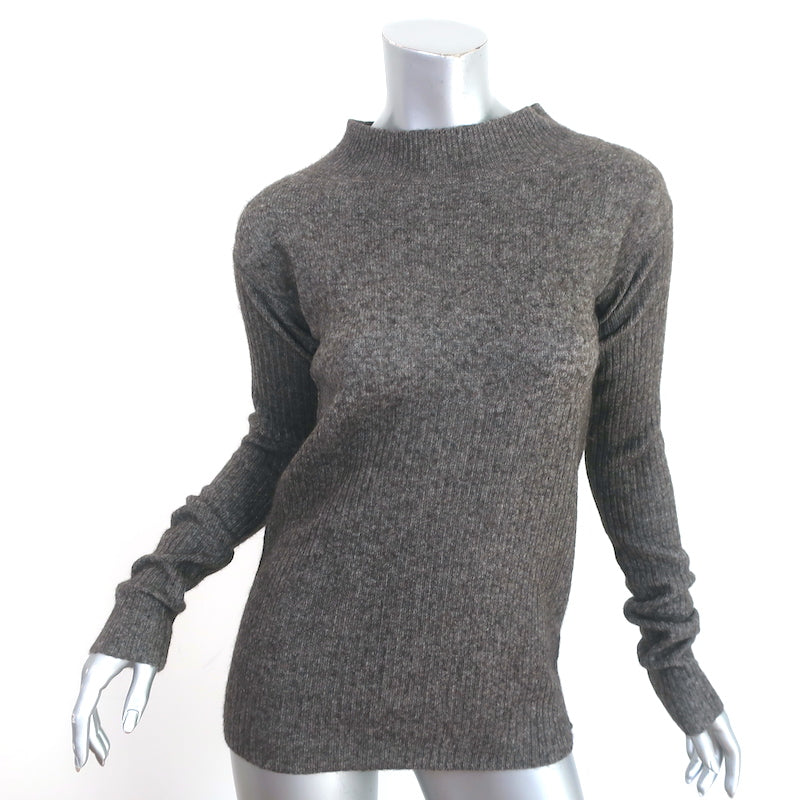 Rick Owens Mock Neck Sweater Dark Taupe Marled Knit Size Small