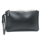 Christian Dior Wristlet Pouch Black Leather Small Clutch