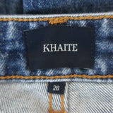 Khaite Vivian High Rise Cropped Boot Cut Jeans Indigo Denim Size 26