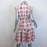 La DoubleJ Short and Sassy Dress Cream Vetrata Floral Print Cotton Size Medium