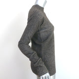 Rick Owens Mock Neck Sweater Dark Taupe Marled Knit Size Small