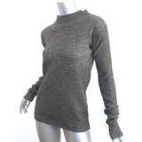 Rick Owens Mock Neck Sweater Dark Taupe Marled Knit Size Small