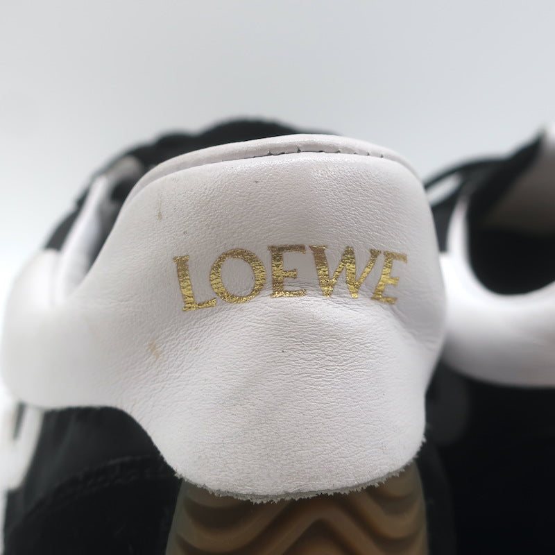 Loewe Flow Runner Sneakers Black Nylon &amp; White Leather Size 38