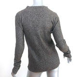 Rick Owens Mock Neck Sweater Dark Taupe Marled Knit Size Small