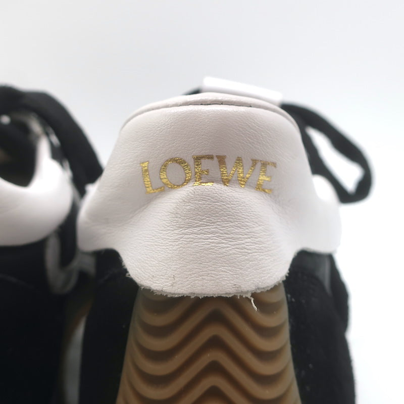 Loewe Flow Runner Sneakers Black Nylon &amp; White Leather Size 38
