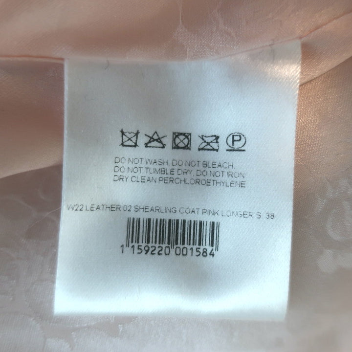 Magda Butrym Shag Shearling Coat Pink Size 38 NEW