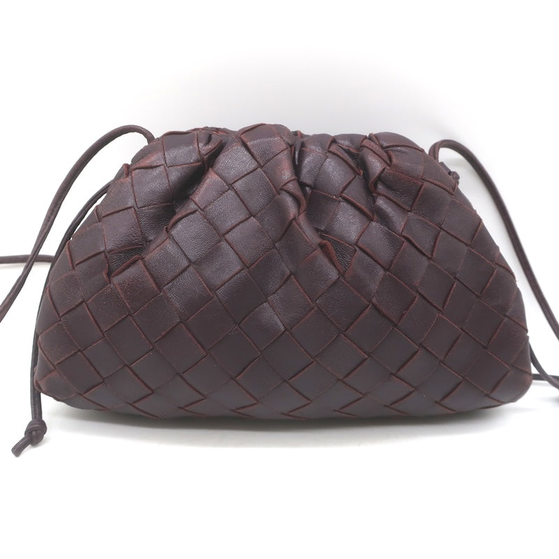 Bottega Veneta The Pouch Mini Intrecciato Leather Crossbody Bag Bordeaux