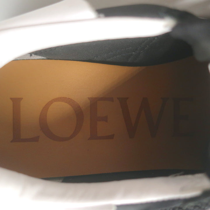 Loewe Flow Runner Sneakers Black Nylon &amp; White Leather Size 38