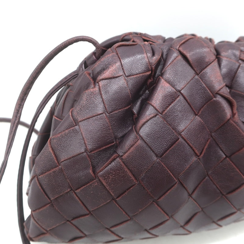 Bottega Veneta The Pouch Mini Intrecciato Leather Crossbody Bag Bordeaux