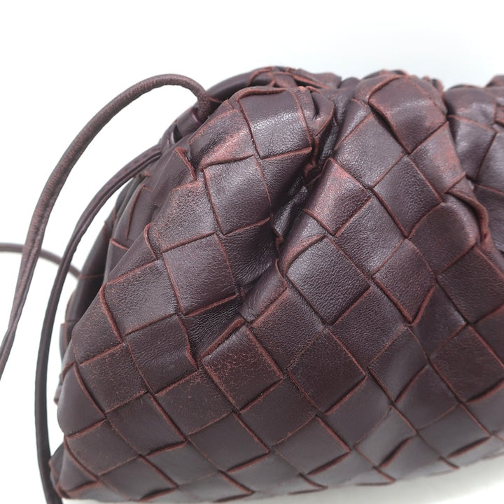 Bottega Veneta The Pouch Mini Intrecciato Leather Crossbody Bag Bordeaux