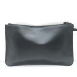 Christian Dior Wristlet Pouch Black Leather Small Clutch