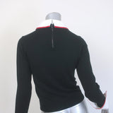 Alice + Olivia Porla Collared Sweater Black Stretch Wool Size Medium