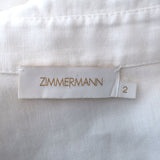 Zimmermann Super Eight Short Sleeve Belted Jumpsuit White Linen Size 2
