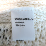ME+EM Lace Knit Cardigan White Cotton Size Small V-Neck Sweater