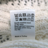 ME+EM Lace Knit Cardigan White Cotton Size Small V-Neck Sweater