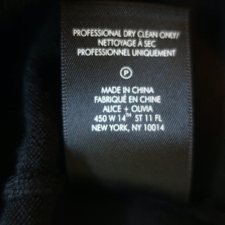 Alice + Olivia Porla Collared Sweater Black Stretch Wool Size Medium
