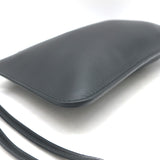 Christian Dior Wristlet Pouch Black Leather Small Clutch