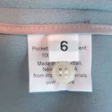 Rachel Comey Ruffled Cutout Blouse Blue Silk Size 6 Long Sleeve Top