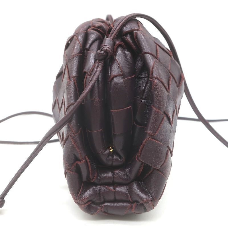 Bottega Veneta The Pouch Mini Intrecciato Leather Crossbody Bag Bordeaux
