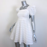 LoveShackFancy Drella Floral-Embroidered Puff Sleeve Mini Dress White Size 00
