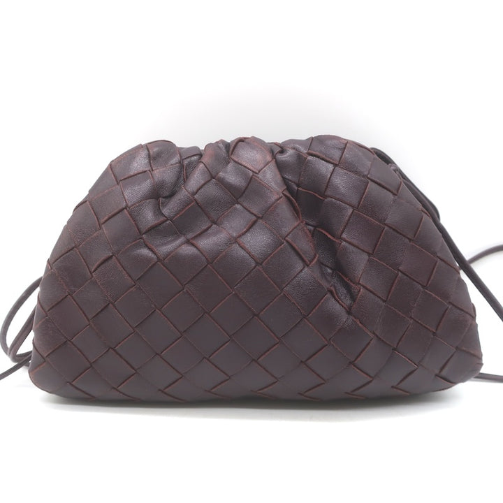 Bottega Veneta The Pouch Mini Intrecciato Leather Crossbody Bag Bordeaux