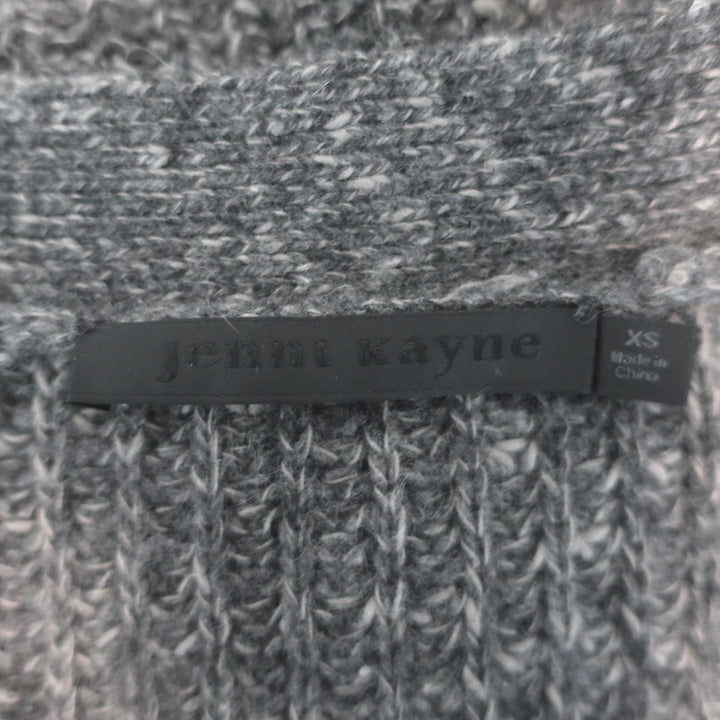 Jenni Kayne Cropped Cashmere Cocoon Cardigan Charcoal Rib Knit Size Extra Small