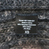 Jenni Kayne Cropped Cashmere Cocoon Cardigan Charcoal Rib Knit Size Extra Small