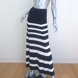 Staud Swirling Striped Maxi Skirt Navy/White Size Extra Small